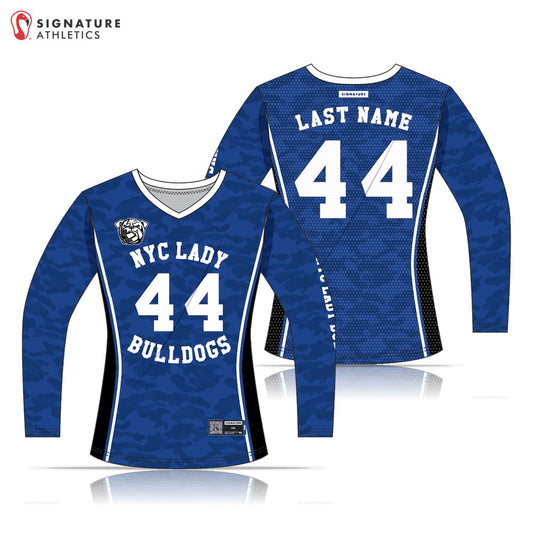 NYCLB Lady Bulldogs REQUIRED Women's Blue Long Sleeve Jersey: 12U Blue