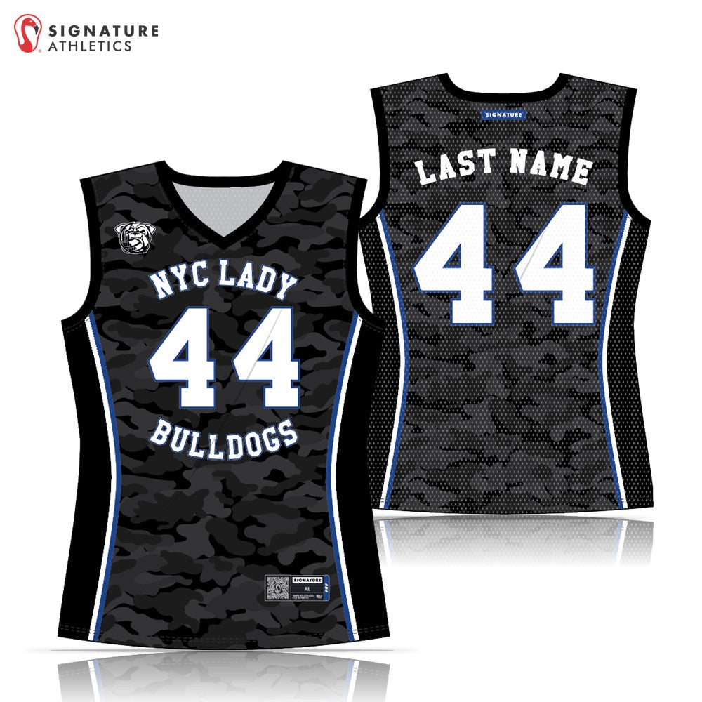 NYCLB Lady Bulldogs REQUIRED Women's Black Sleeveless Jersey: 13U Blue Elite