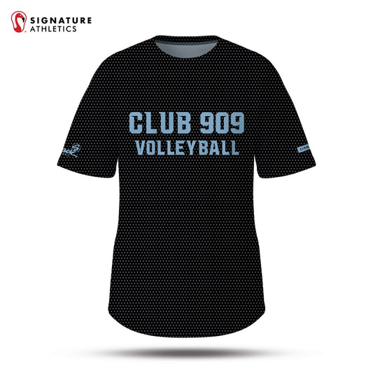 Risen 909 Volleyball Club Women's Black Short Sleeve Tech Tee: 18 Blue