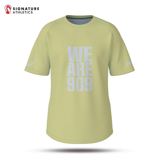 Risen 909 Volleyball Club Women's Yellow Short Sleeve Tech Tee: 18 Blue