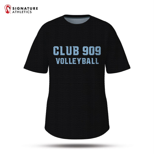 Club 909 Volleyball Men's Black Short Sleeve Tech Tee: 18-Blue