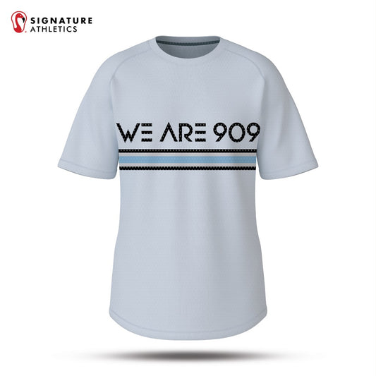 Club 909 Volleyball Men's White Short Sleeve Tech Tee: 18-Blue