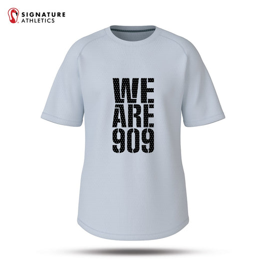 Club 909 Volleyball Coach Women's White Short Sleeve Tech Tee: 18-Blue