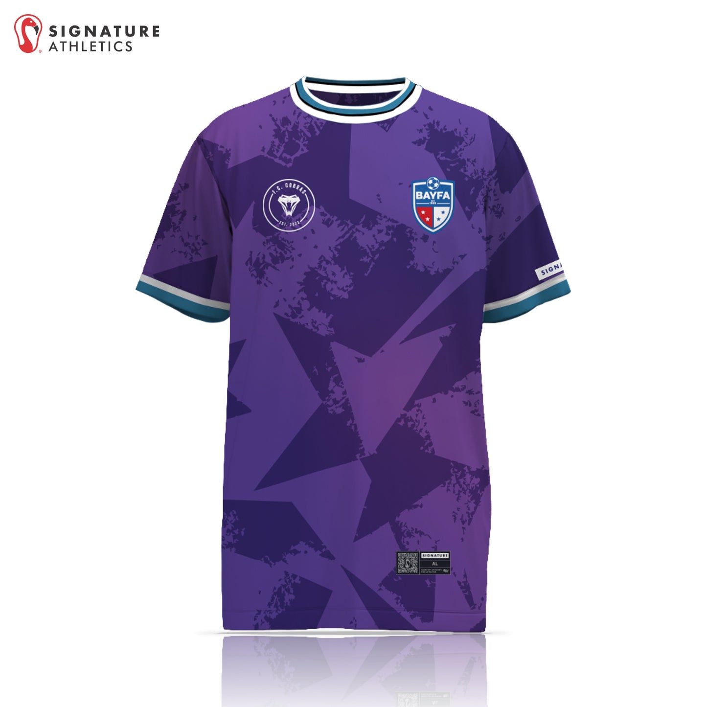 BAYFA Cobras FC Women's Purple Short Sleeve Tech Tee: The Cobras