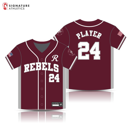 Rebels Travel Baseball REQUIRED Men's Maroon Baseball Jersey: Rebels