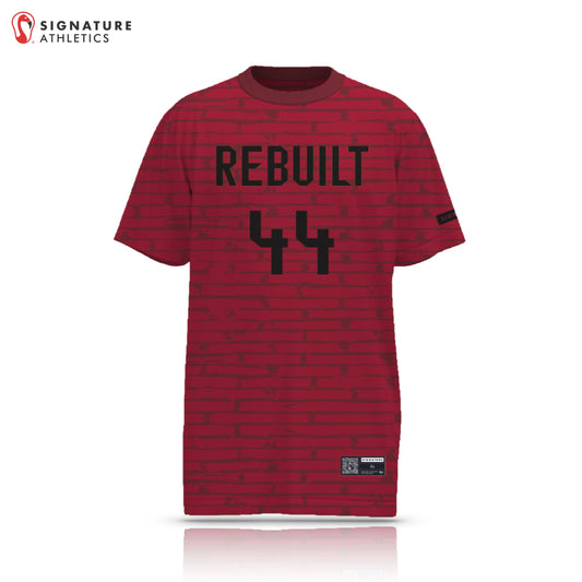 Rebuilt Men's Maroon Short Sleeve Tech Tee: Rebuilt