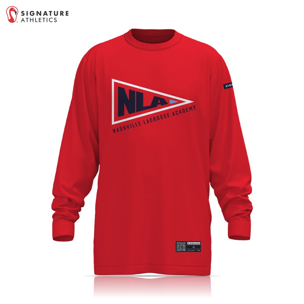 Nashville Lacrosse Academy Red Long Sleeve Tech Tee: Nashville