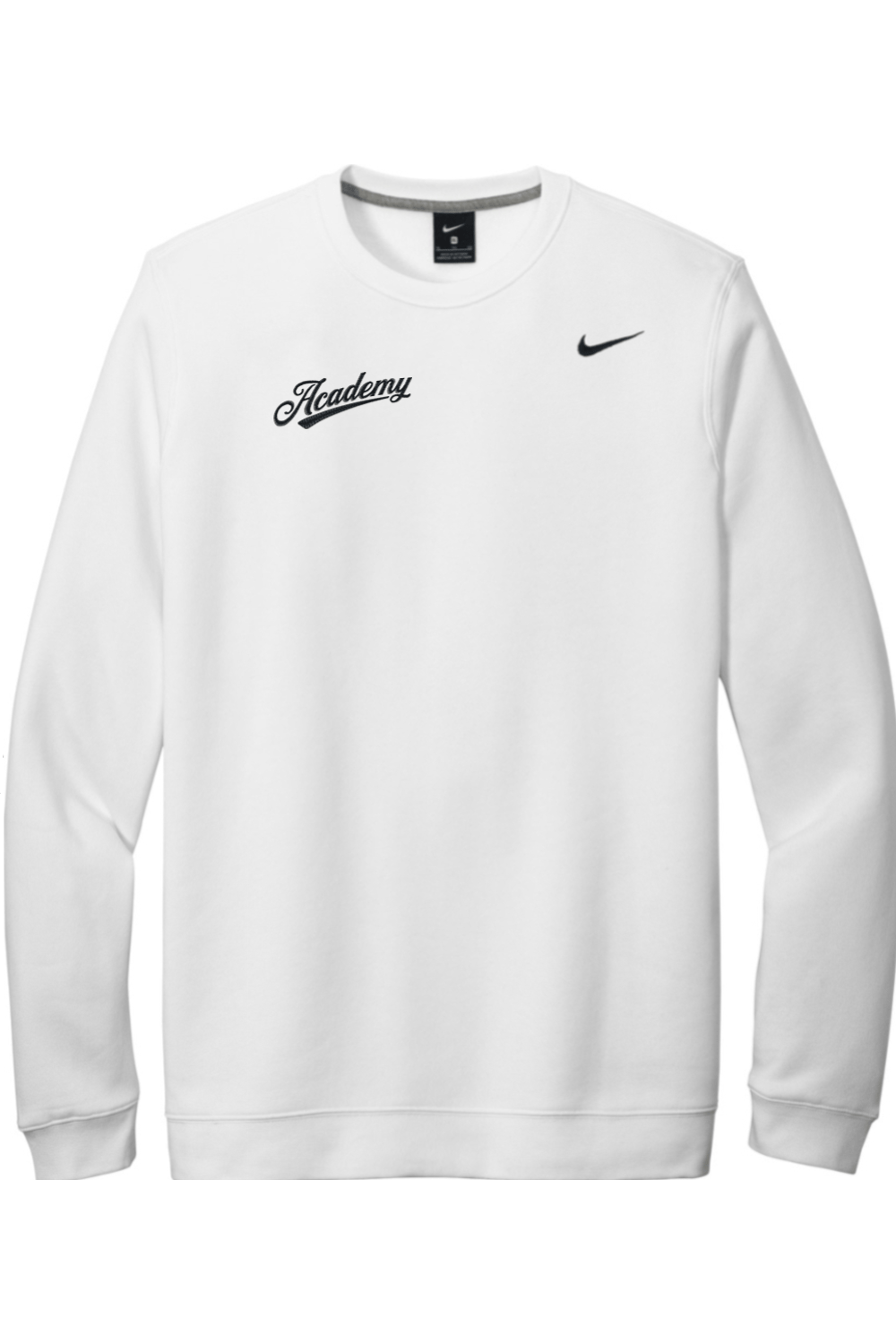 Academy Baseball Embroidered Nike Club Fleece Crew Signature Lacrosse