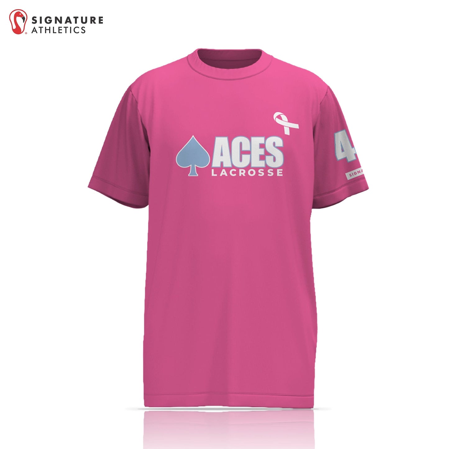 Aces Girls Lacrosse Pink Short Sleeve Tech Tee: 2026-2036 Signature Lacrosse