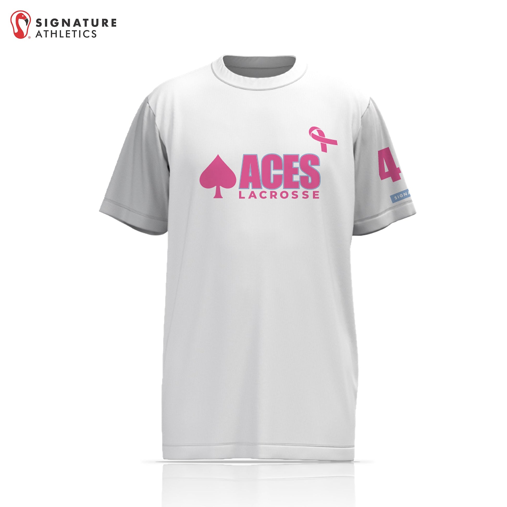 Aces Girls Lacrosse White Short Sleeve Tech Tee Signature Lacrosse