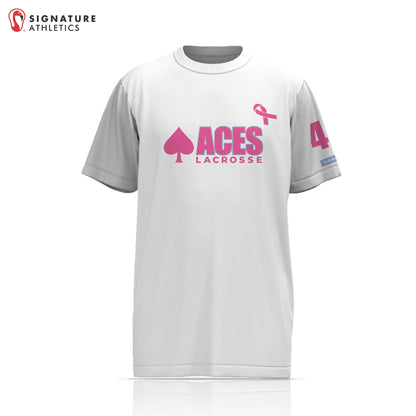 Aces Girls Lacrosse White Short Sleeve Tech Tee Signature Lacrosse