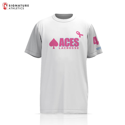Aces Girls Lacrosse White Short Sleeve Tech Tee Signature Lacrosse
