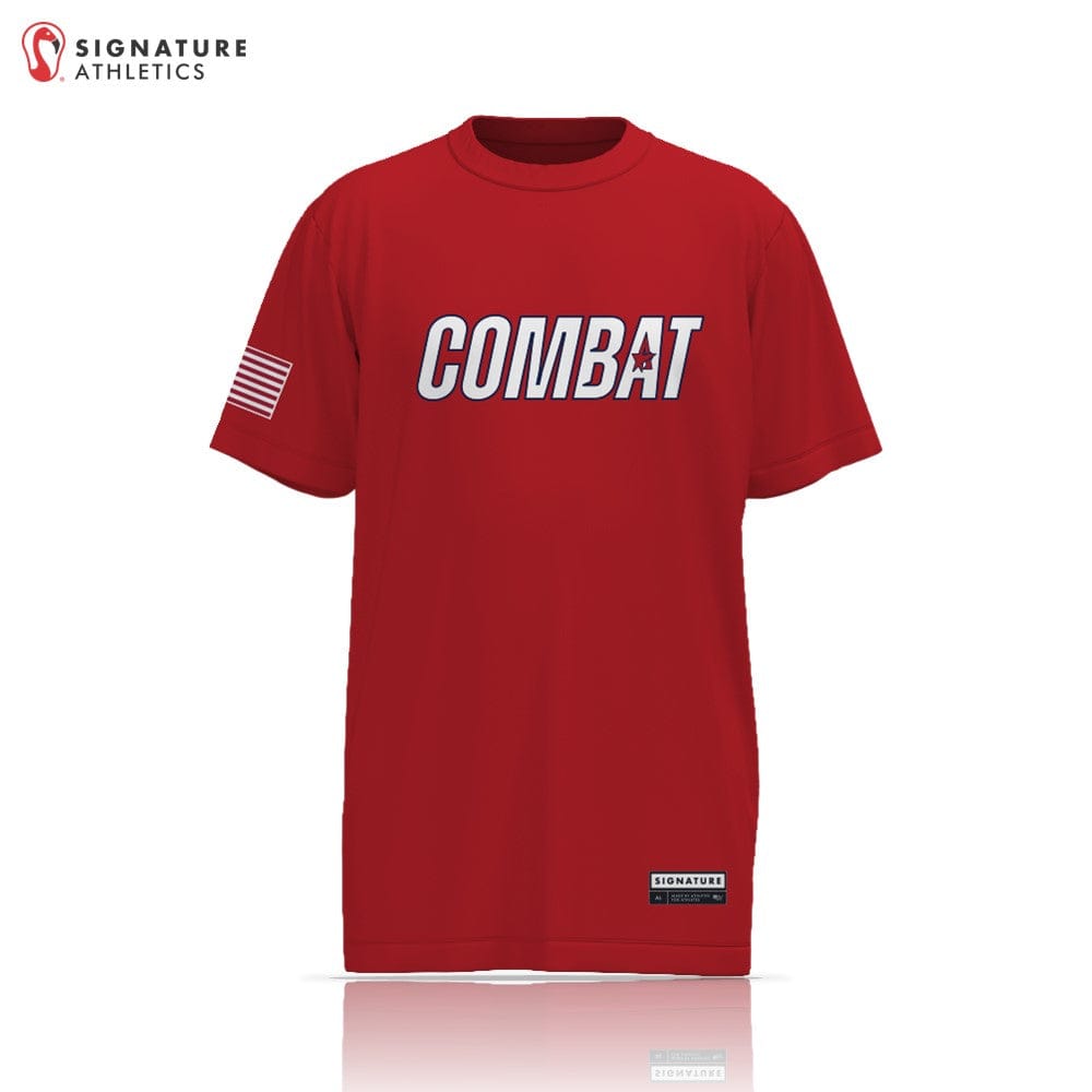 All Star Sports COMBAT Men's Red Short Sleeve Tech Tee Signature Lacrosse