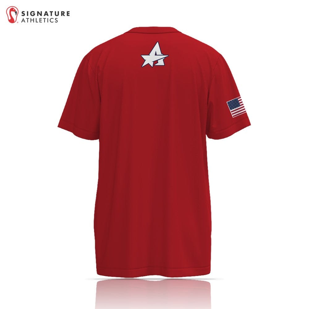 All Star Sports COMBAT Men's Red Short Sleeve Tech Tee Signature Lacrosse