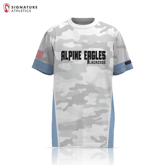 Alpine Eagles Men's Player Short Sleeve Snow Camo Tech Tee: Alpine Eagles Lacrosse Signature Lacrosse