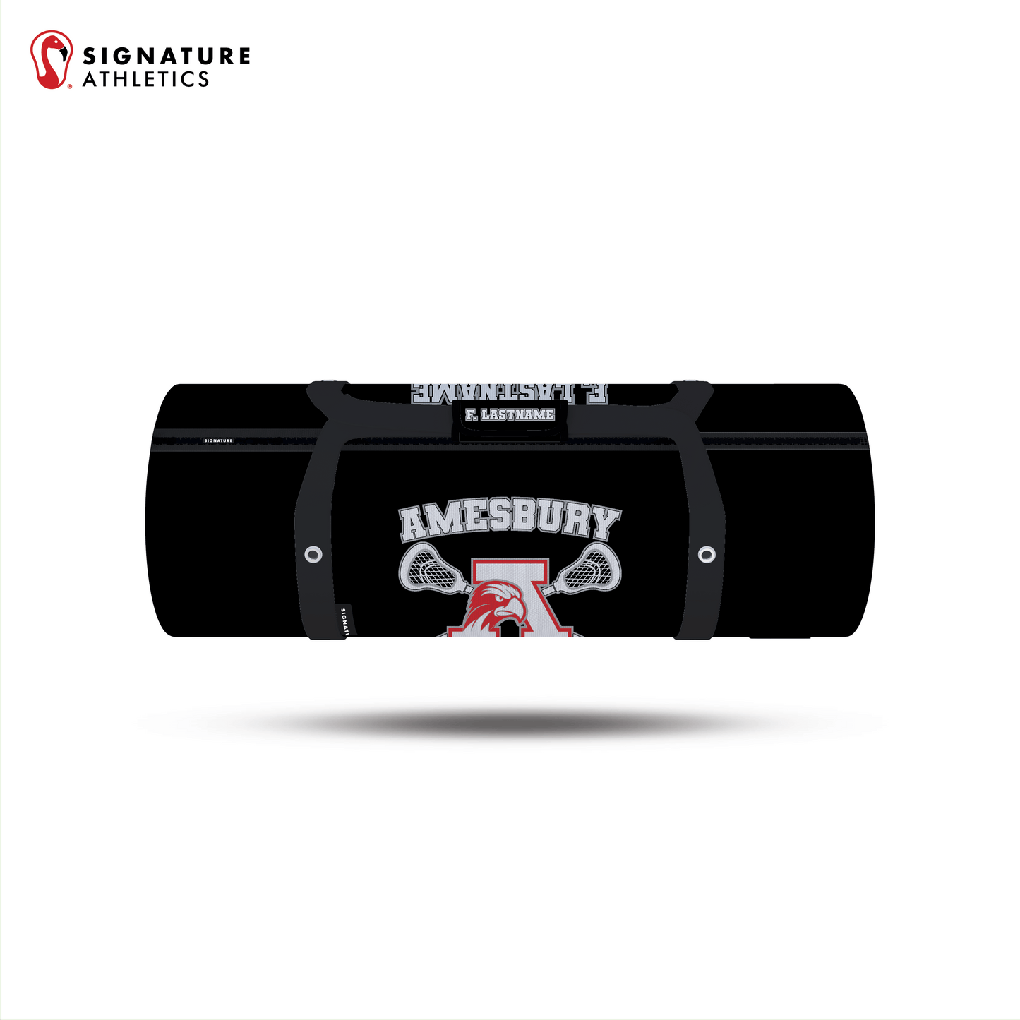 Amesbury Youth Lacrosse Dark Customizable Large Equipment Duffel Bag Signature Lacrosse
