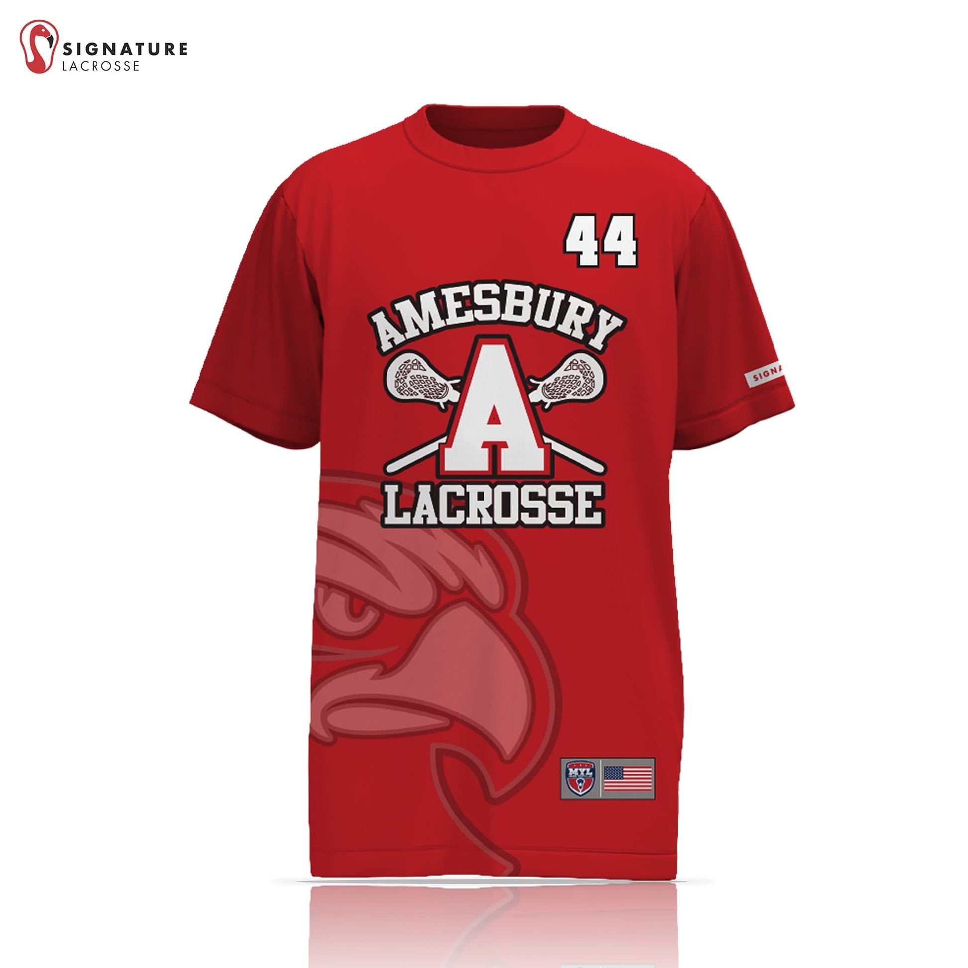 Amesbury Youth Lacrosse Player Short Sleeve Shooting Shirt: 7th-8th Signature Lacrosse