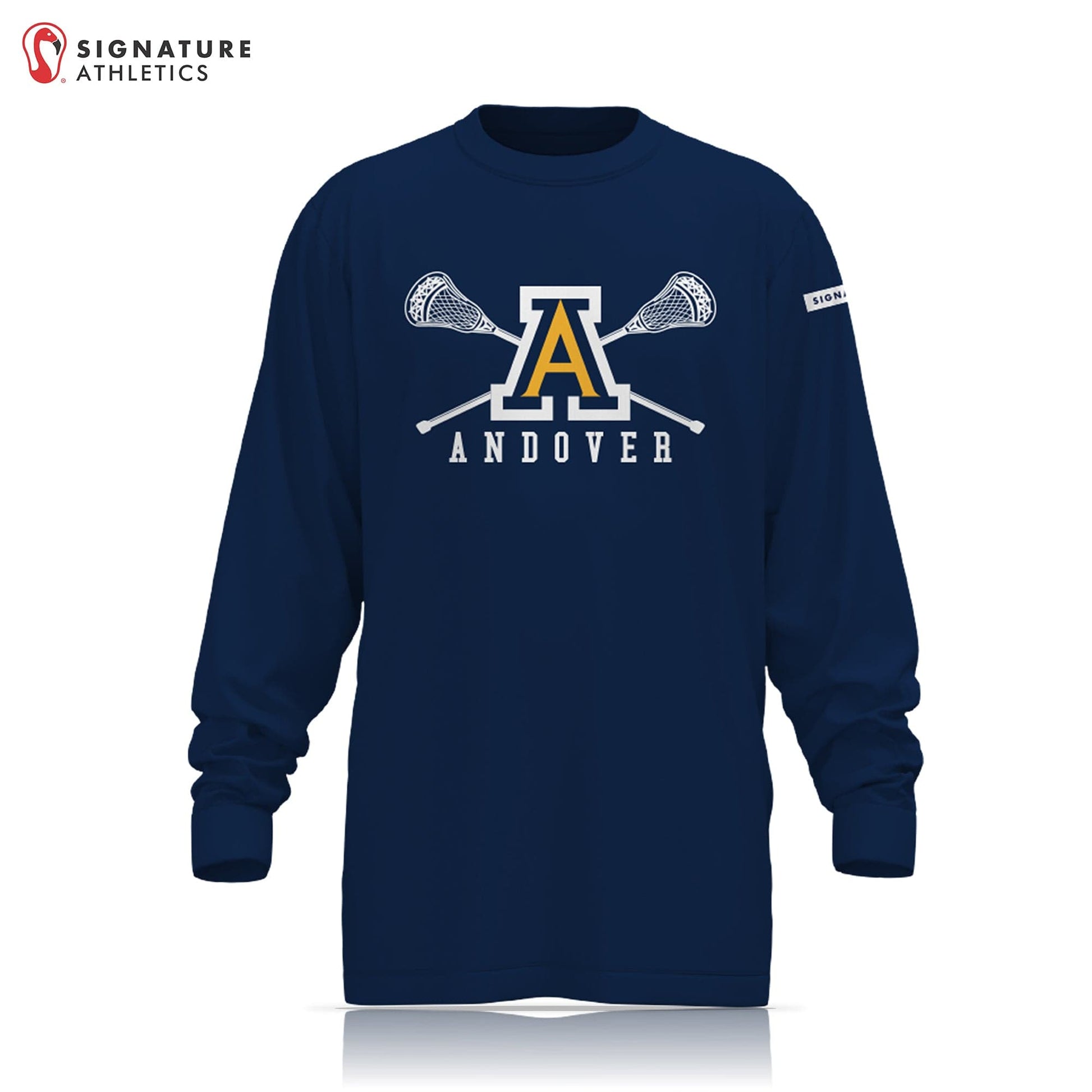 Andover Youth Lacrosse Player Dark Long Sleeve Shooting Shirt Signature Lacrosse
