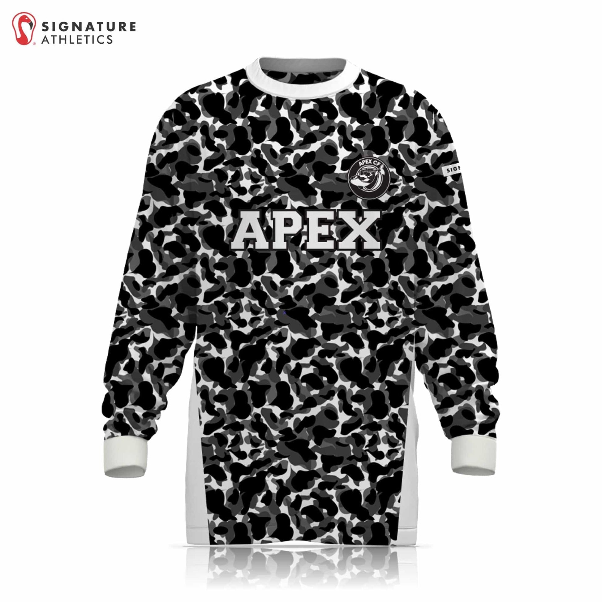 Apex CF Black & White Long Sleeve Tech Tee Signature Lacrosse