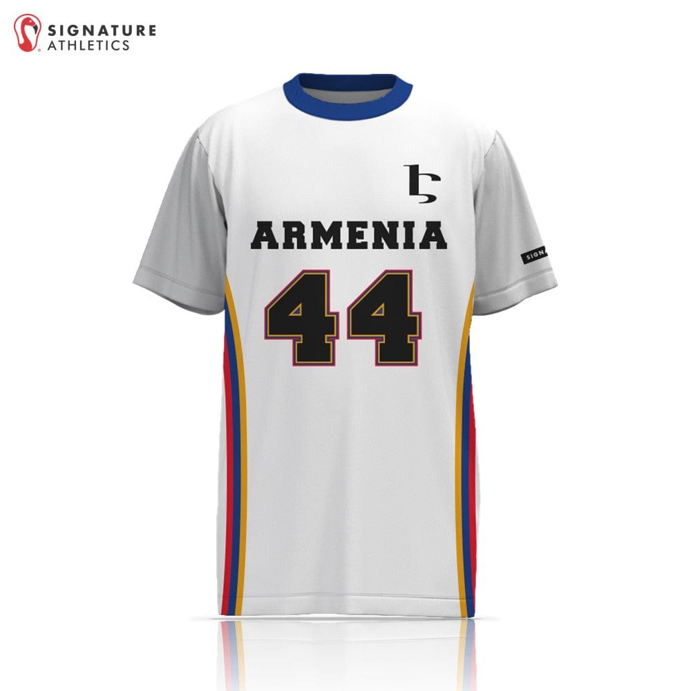 Armenia Lacrosse Women's Player Short Sleeve Tech Tee White: Armenia Signature Lacrosse