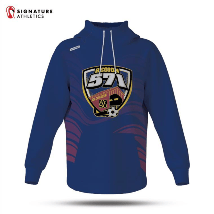 AYSO Region 571 Men's Pro Dye Sub Coach Scuba Hoodie Signature Lacrosse