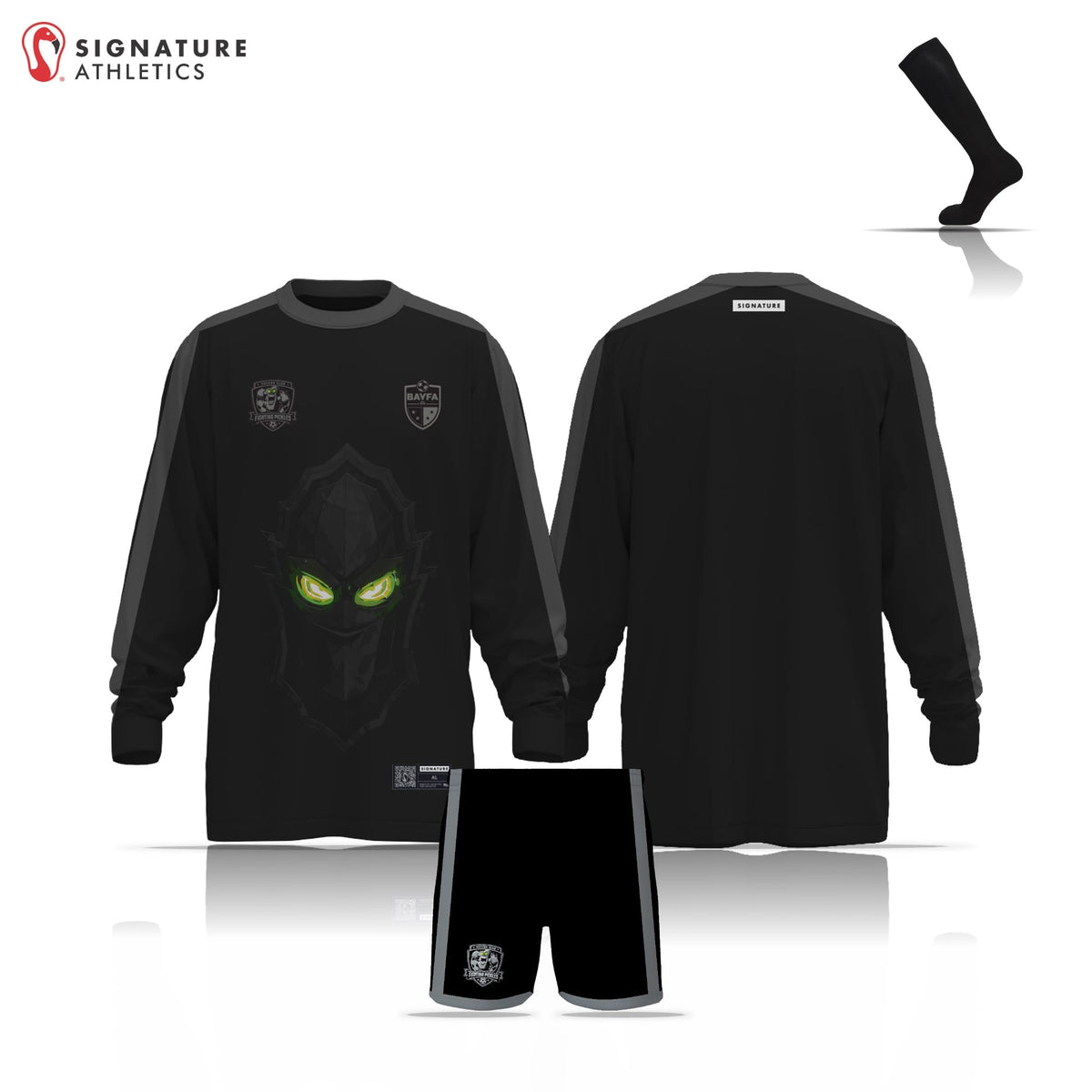 BAYFA Fighting Pickles Non Custom Black 3 Piece Player Package Signature Lacrosse