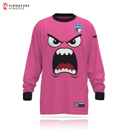 BAYFA Goalie Standard Uniform Men's Long Sleeve Tech Tee Chrome Pink Signature Lacrosse