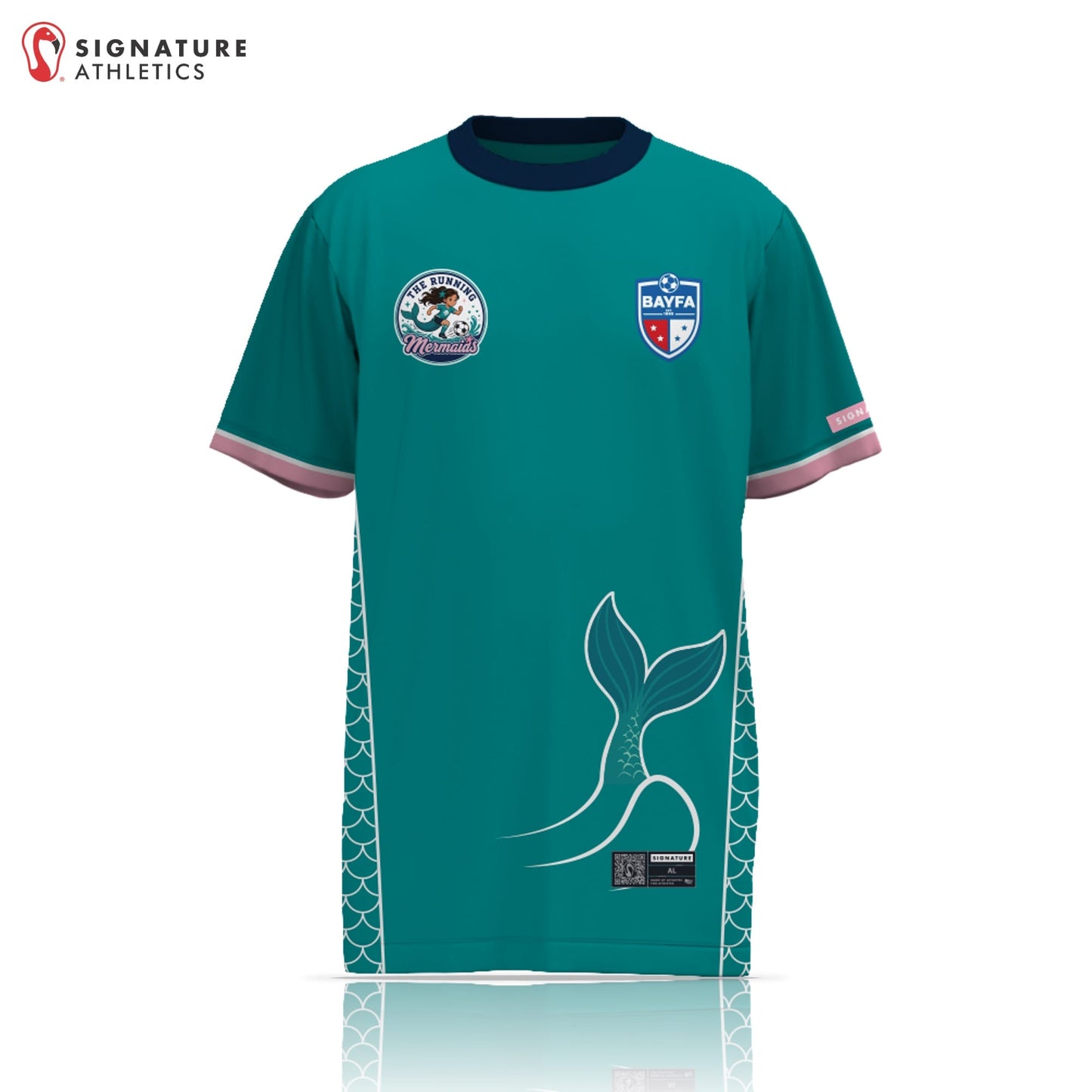 BAYFA Running Mermaids Women's Short Sleeve Tech Tee: Running Mermaids Signature Lacrosse