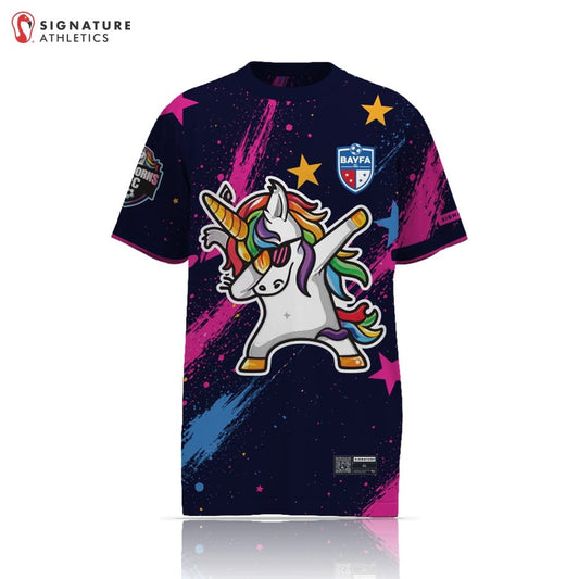 BAYFA Unicorns United Women's Short Sleeve Tech Tee Black Signature Lacrosse