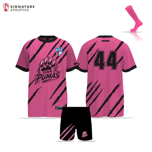 BAYFA Women's 3 Piece Package: Pink Pumas Girls U7 Signature Lacrosse