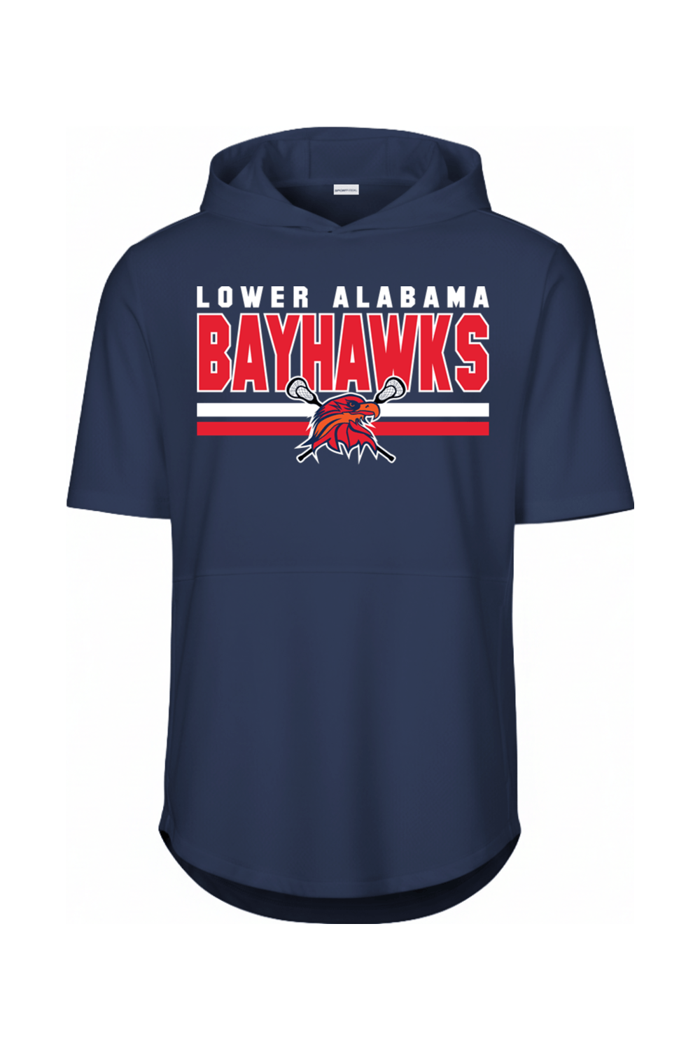 Bayhawks Lacrosse Sport-Tek Club Short Sleeve Hoodie Signature Lacrosse