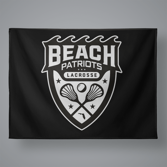 Beach Patriots Lacrosse Large Plush Throw Blanket Signature Lacrosse