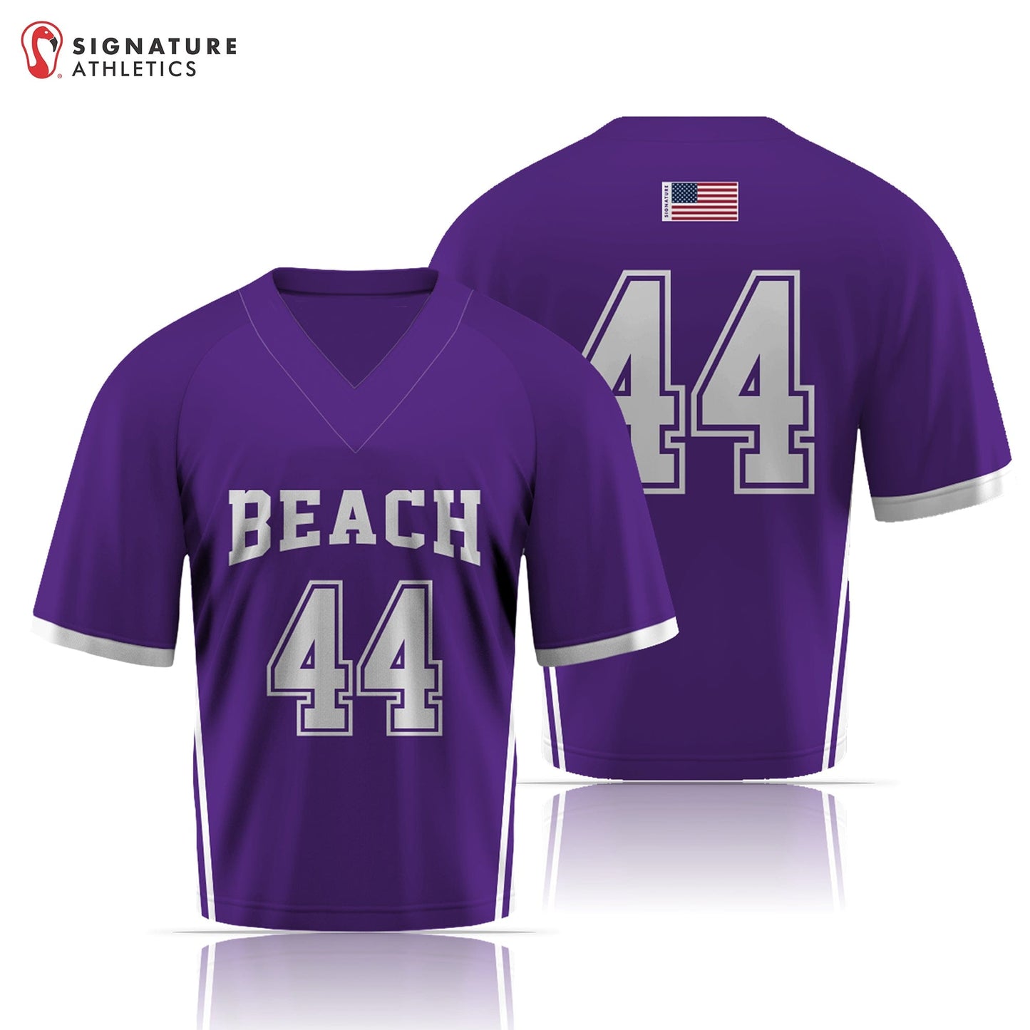 Beach Patriots Lacrosse Men's Player Dark College Jersey: 12U Signature Lacrosse