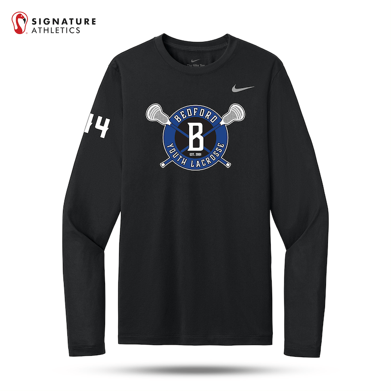Bedford Lacrosse Black Nike Team rLegend Long Sleeve Tee Signature Lacrosse