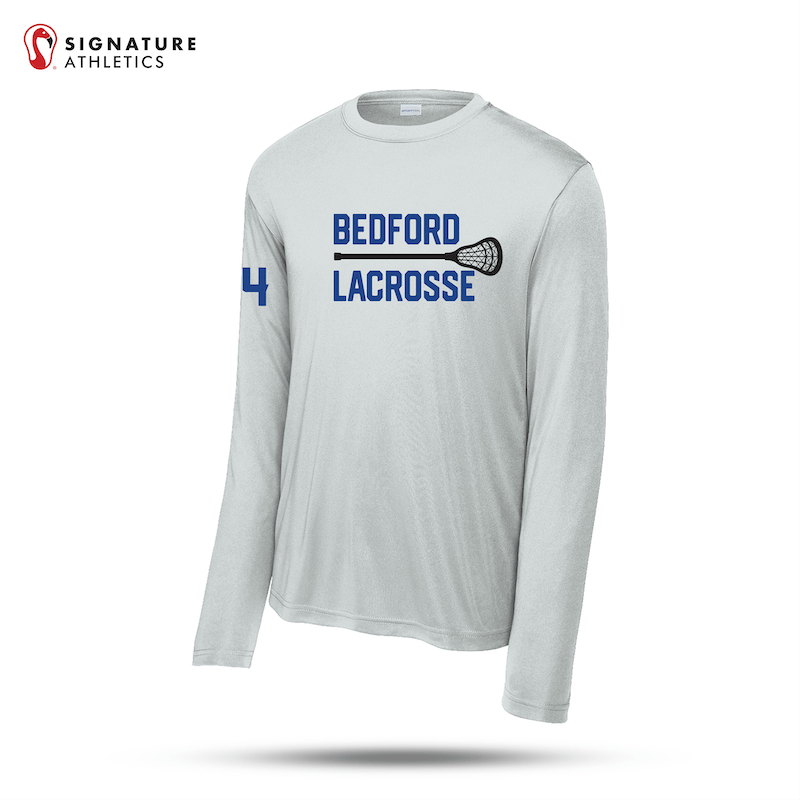 Bedford Lacrosse Grey SportTek Performance Long Sleeve Signature Lacrosse
