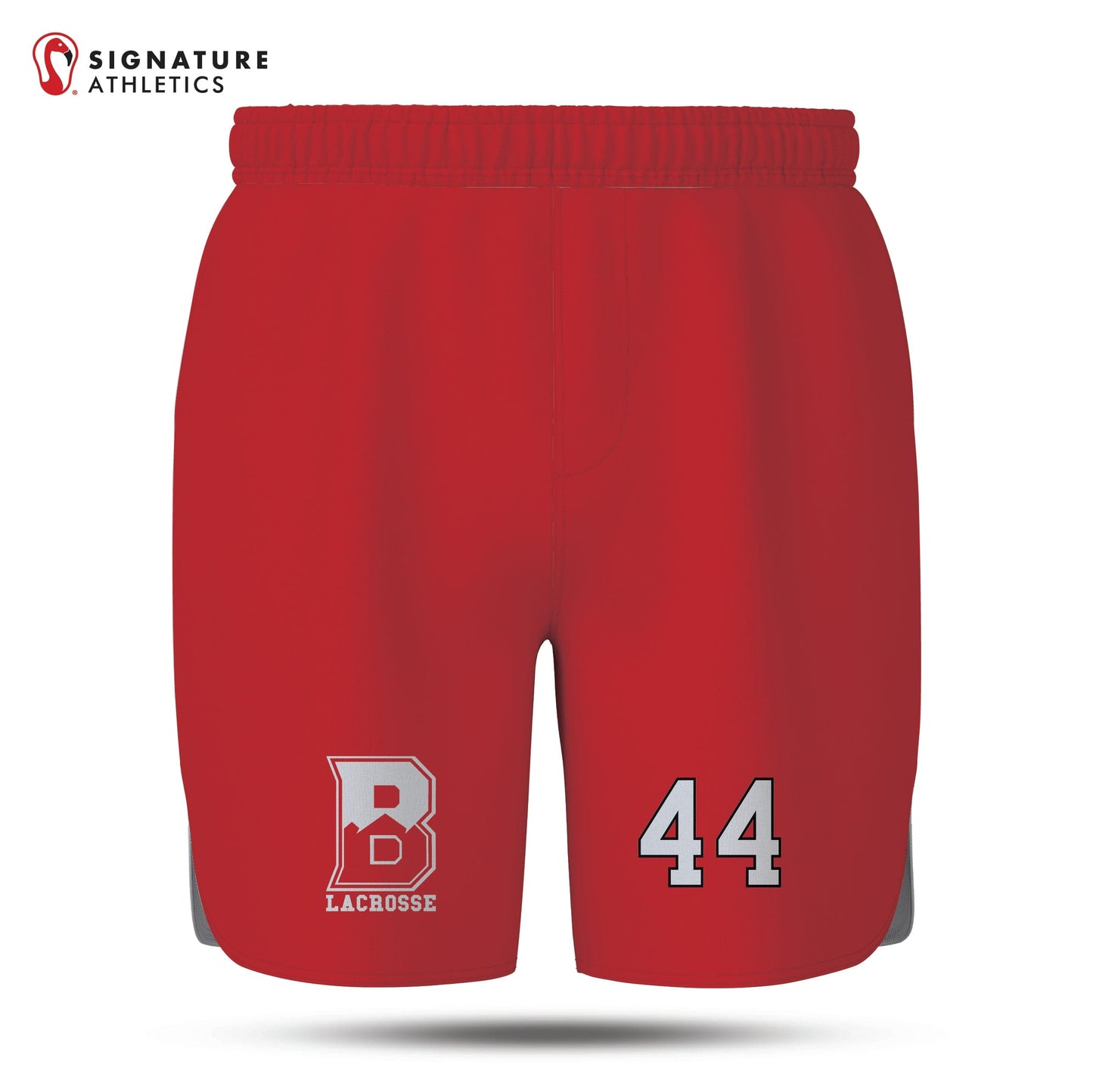 Bernards Lacrosse Men's Red Game Shorts Signature Lacrosse
