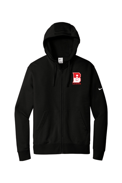 Bernards Lacrosse Nike Club Fleece Sleeve Swoosh Full-Zip Hoodie Signature Lacrosse