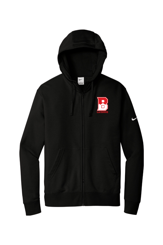 Bernards Lacrosse Nike Club Fleece Sleeve Swoosh Full-Zip Hoodie Signature Lacrosse