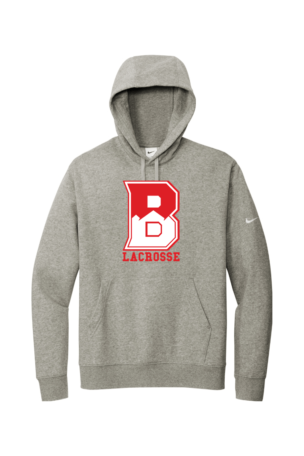 Bernards Lacrosse Nike Club Fleece Sleeve Swoosh Pullover Hoodie Signature Lacrosse
