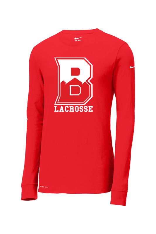 Bernards Lacrosse Nike Dri-FIT Cotton/Poly Long Sleeve Tee Signature Lacrosse