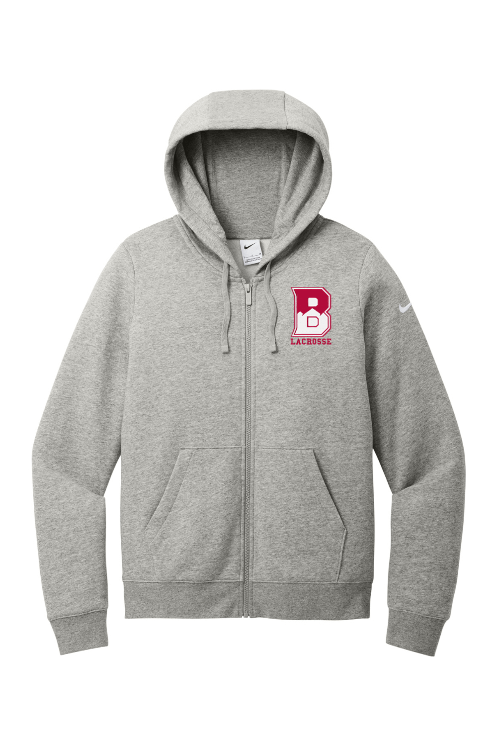 Bernards Lacrosse Nike Ladies Club Fleece Sleeve Swoosh Full-Zip Hoodie Signature Lacrosse