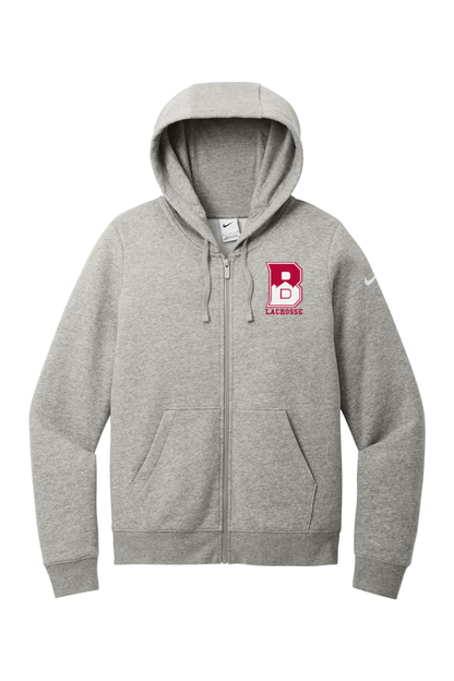 Bernards Lacrosse Nike Ladies Club Fleece Sleeve Swoosh Full-Zip Hoodie Signature Lacrosse