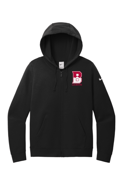Bernards Lacrosse Nike Ladies Club Fleece Sleeve Swoosh Full-Zip Hoodie Signature Lacrosse