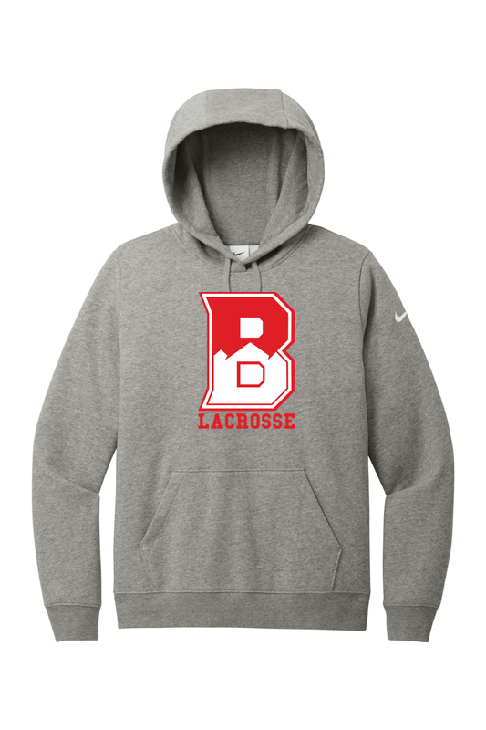 Bernards Lacrosse Nike Ladies Club Fleece Sleeve Swoosh Pullover Hoodie Signature Lacrosse
