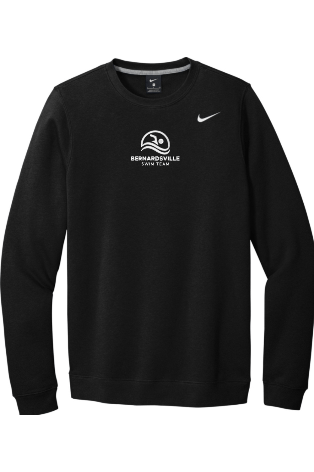 Bernardsville Swimming Embroidered Nike Club Fleece Crew Signature Lacrosse