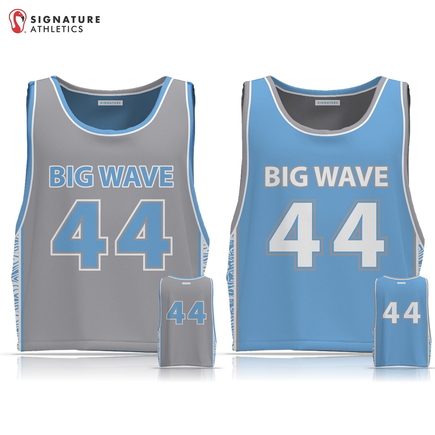 Big Wave Lacrosse Men's Player Reversible Game Pinnie: U10 Signature Lacrosse