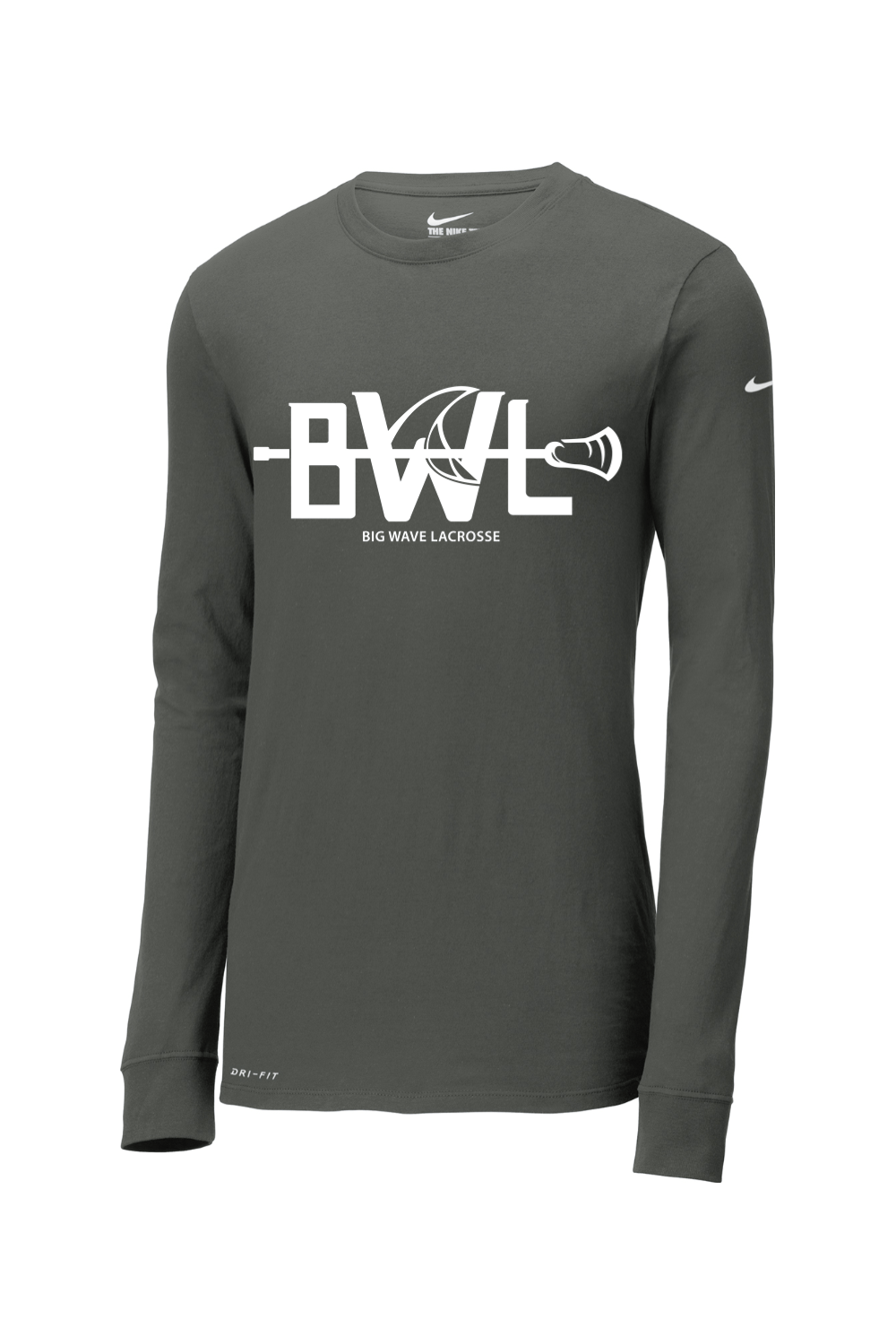 Big Wave Lacrosse Nike Dri-FIT Cotton/Poly Long Sleeve Tee Signature Lacrosse