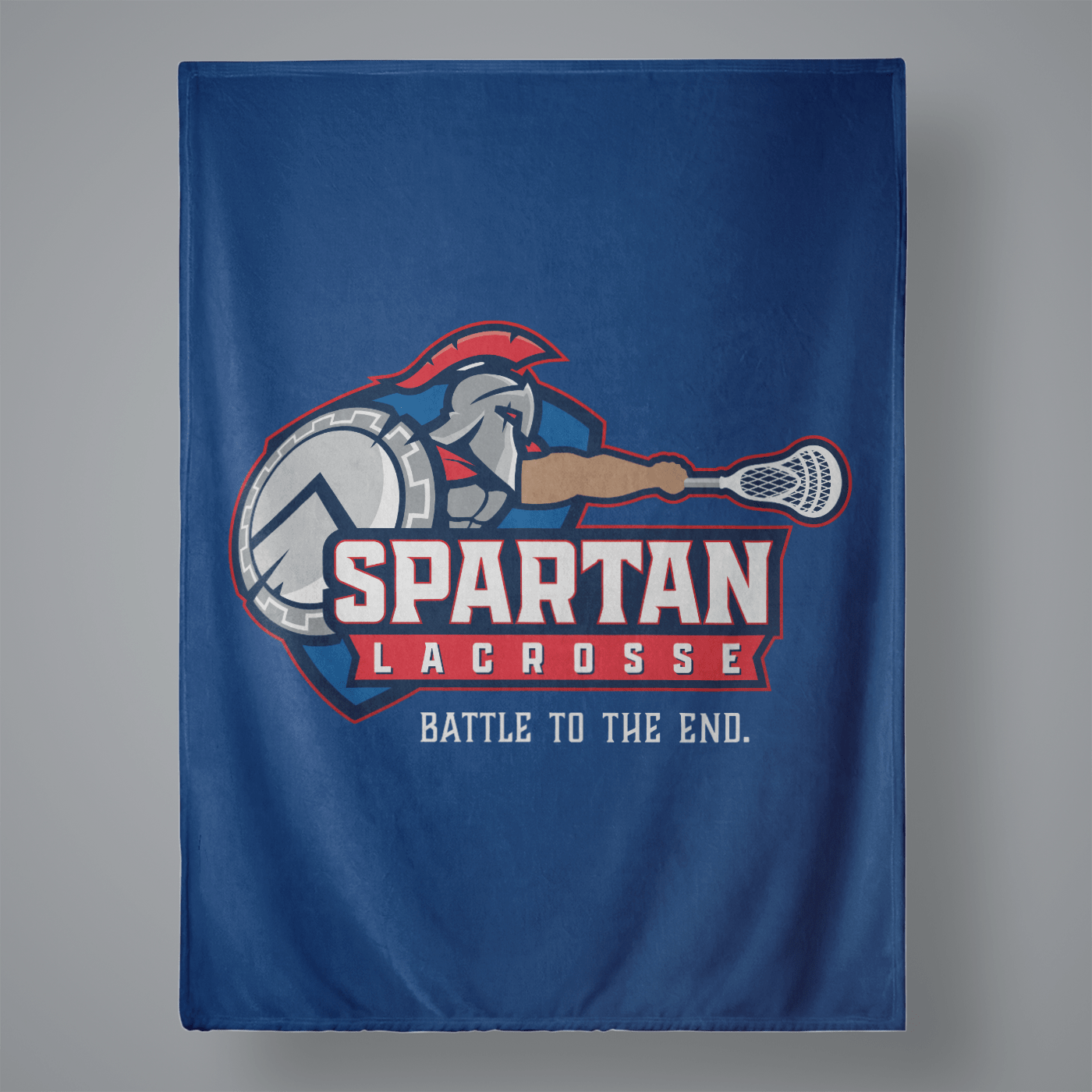 Bixby Spartans Youth Lacrosse Large Plush Throw Blanket Signature Lacrosse