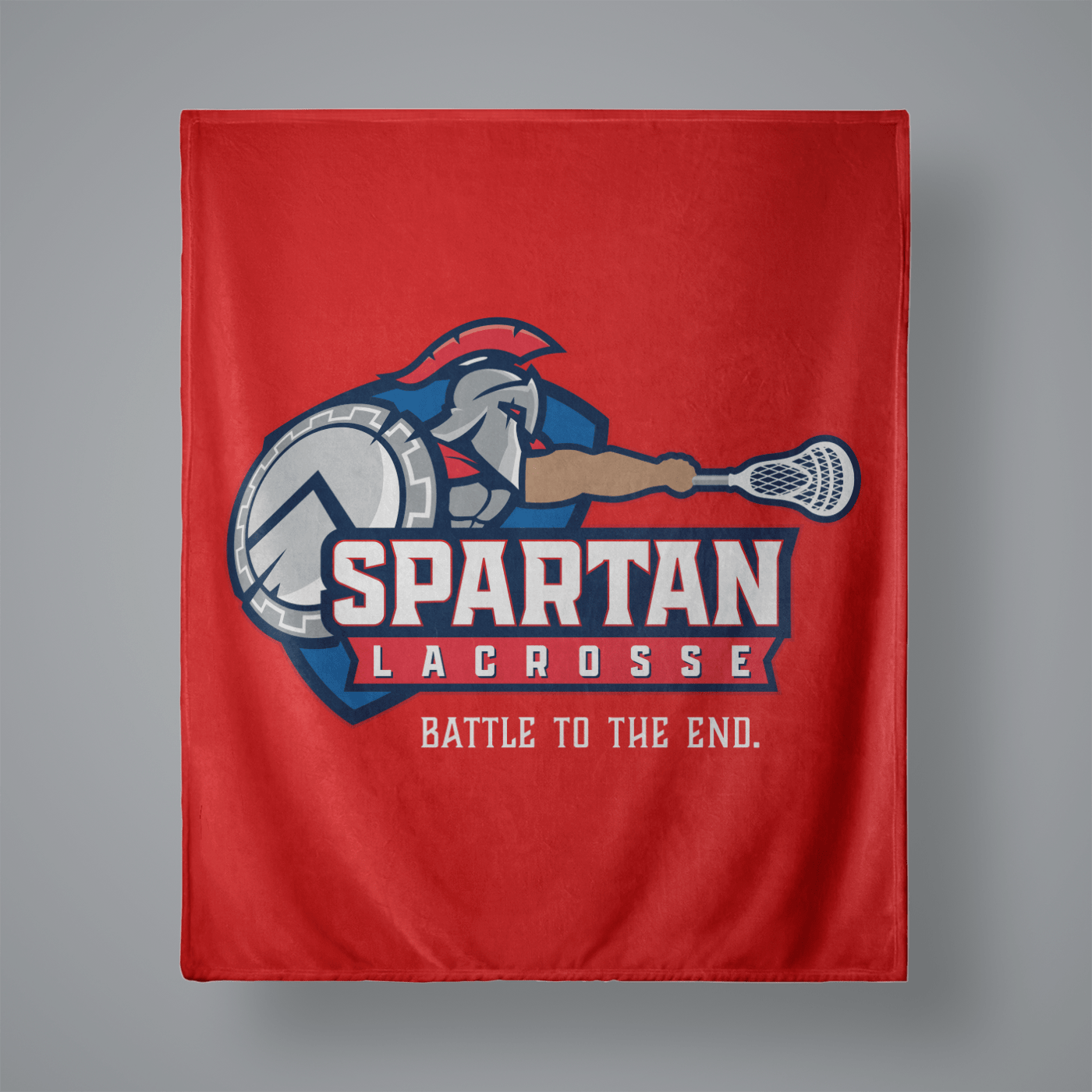 Bixby Spartans Youth Lacrosse Small Plush Throw Blanket Signature Lacrosse