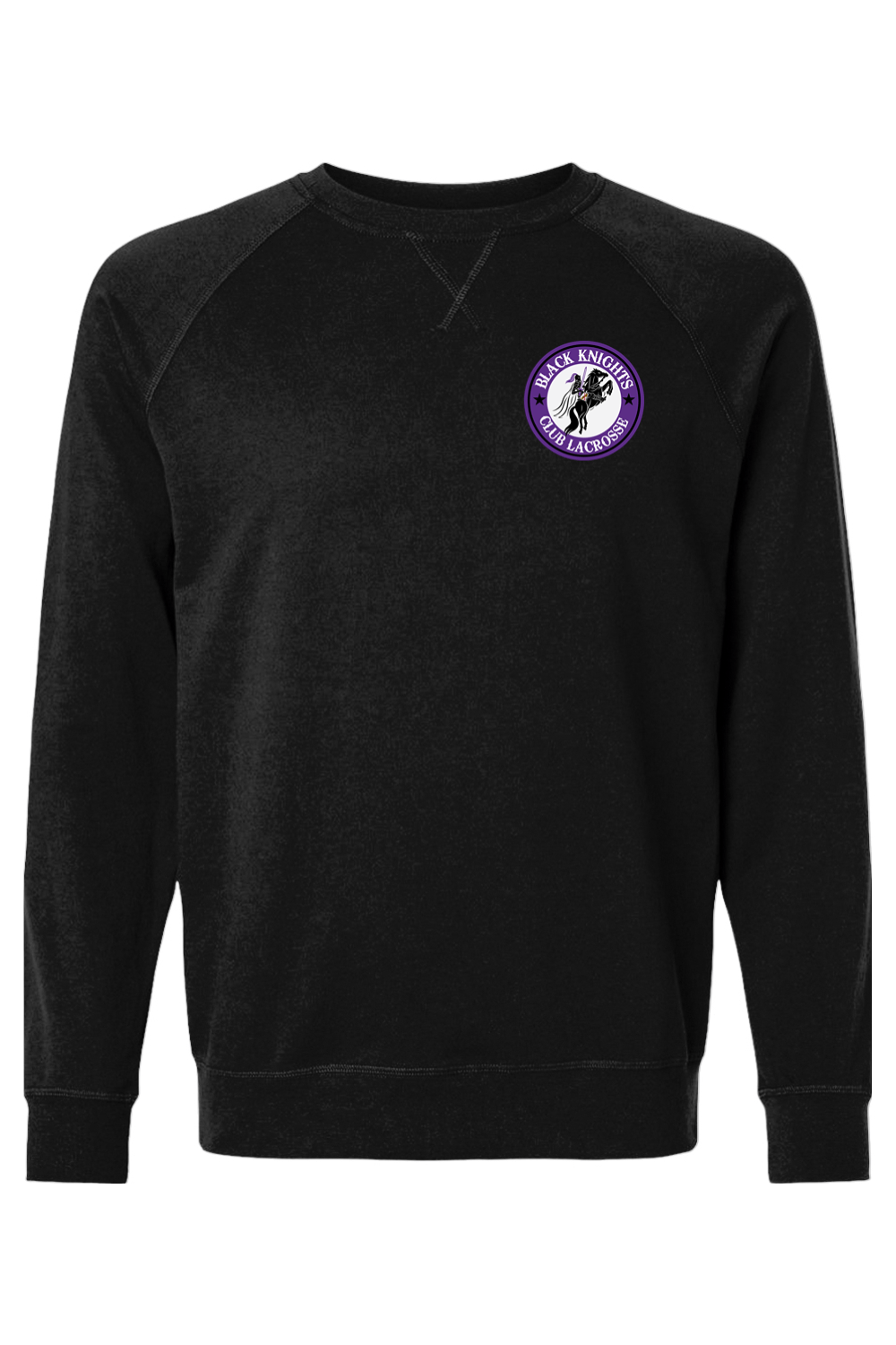 Black Knights Club LC Adult Heavyweight Raglan Long Sleeve Signature Lacrosse